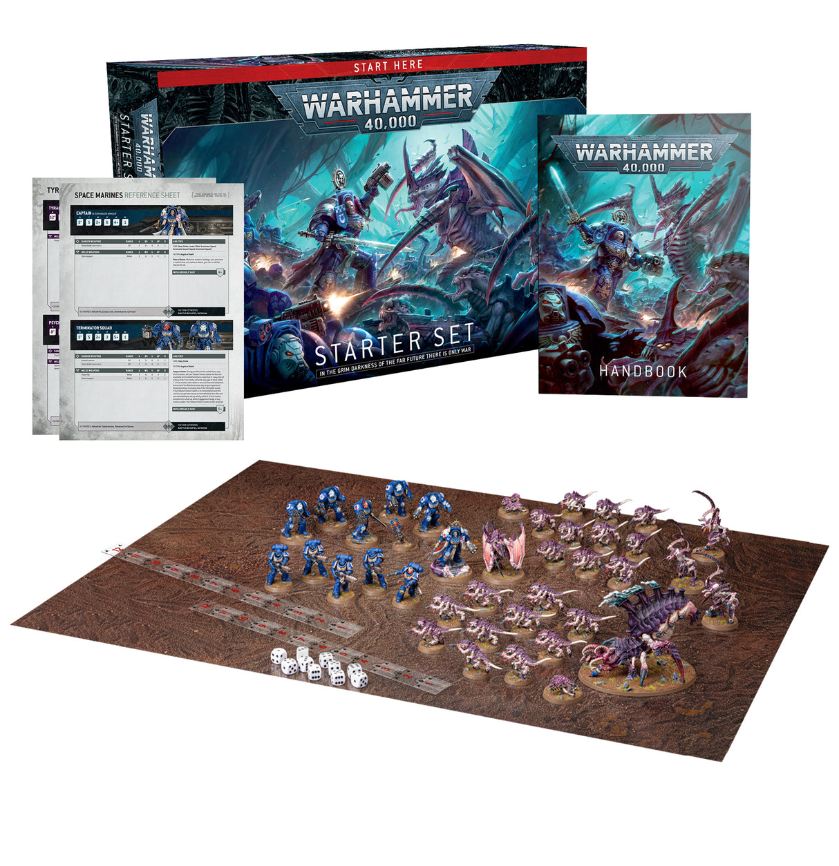 Zwycięstwo w misji Warhammer 40k na stole flaga objektu zdobyta przez Orków na końcu stołu bitewnego