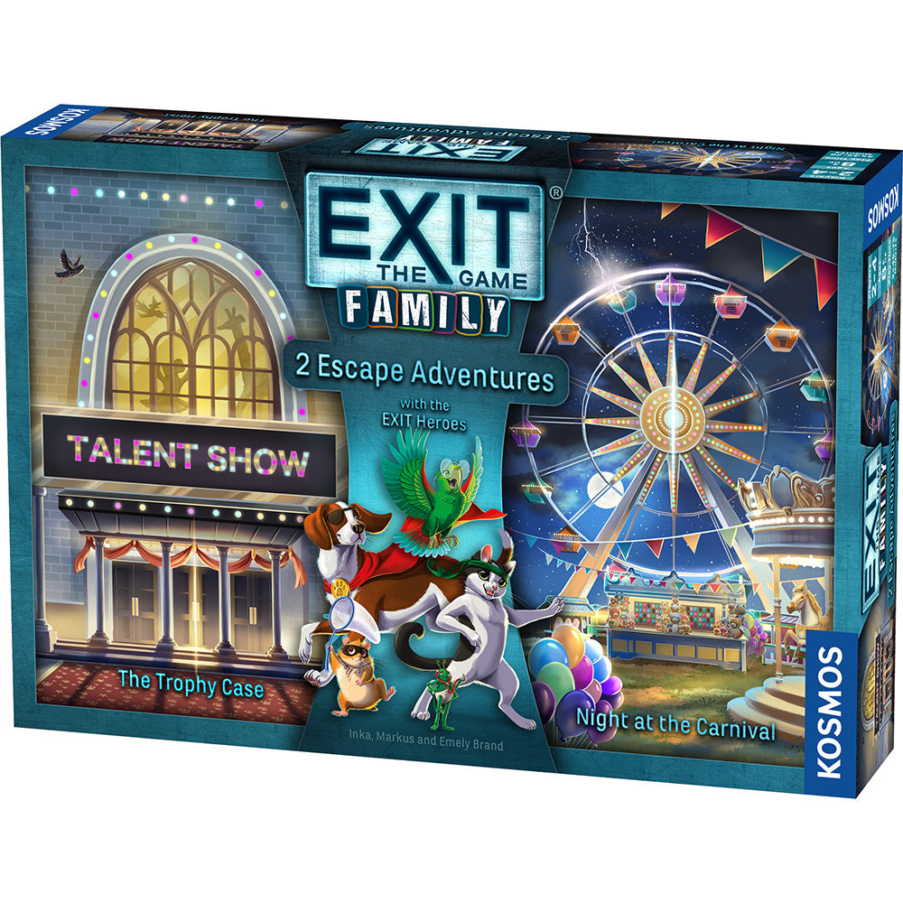 młodzi gracze układający puzzle z elementów pudełkowego escape roomu