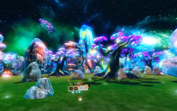 Gracz strzela w beczkę powodując eksplozję i rozsypujące się elementy otoczenia