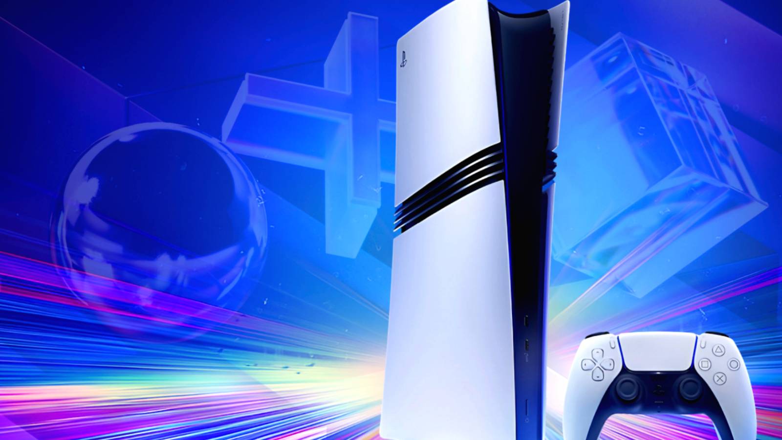 stacja dokująca ładująca dwa pady DualSense z diodami LED w kolorze niebieskim