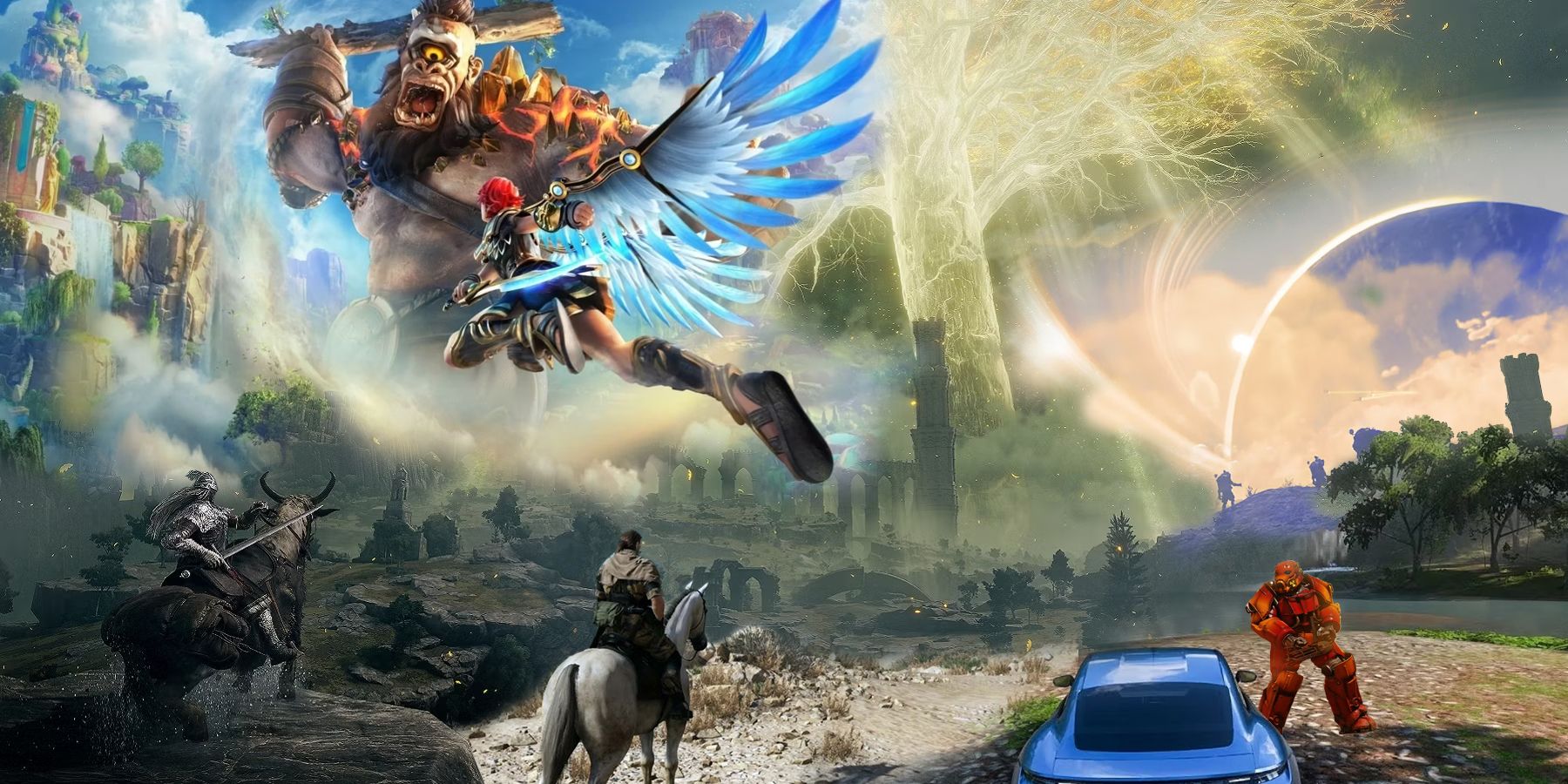 Spider-Man huśtający się na pajęczynie nad wieżowcami Nowego Jorku