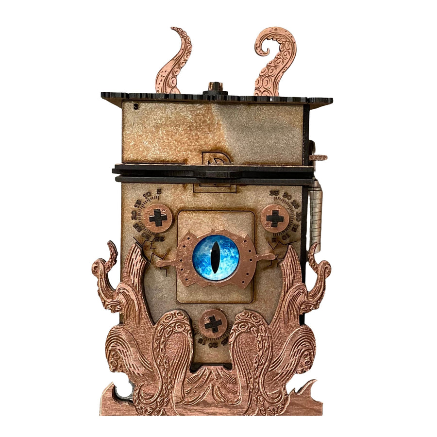 kobieta i mężczyzna rozwiązujący zagadkę z linijką z pudełka escape