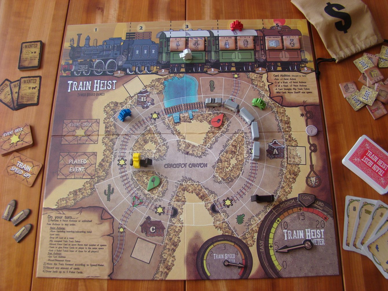 pudełko Steam z mapą Europy i akcjami kolejowymi w stylu vintage